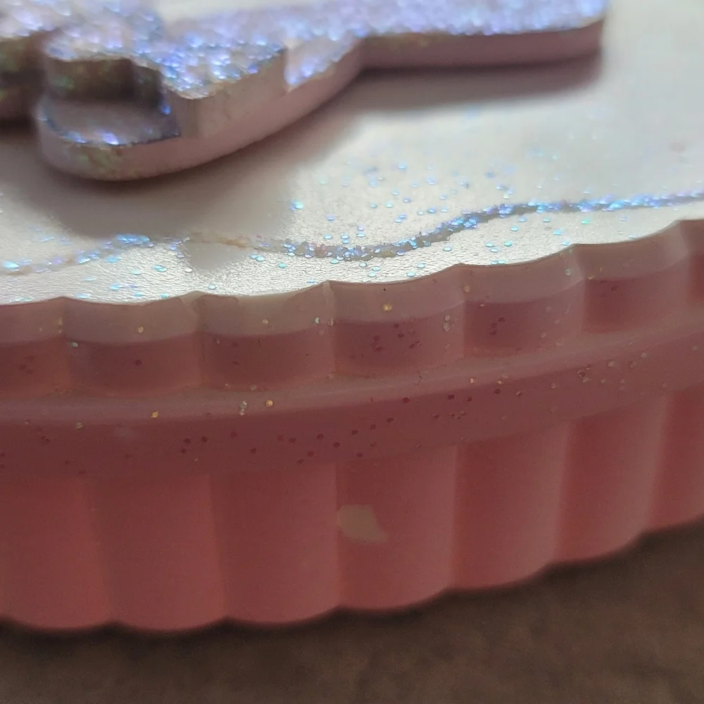 Pink Glitter Ballet Slipper Ballerina Trinket Heart Shaped Box